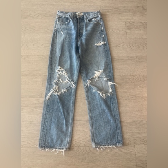 Agolde 90’s Distressed Loose Fit Jeans Size 25 - Picture 1 of 5